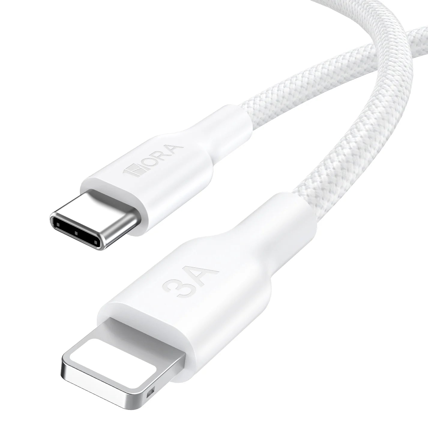 Cable 1Hora Trenzado USB-C aLightning 1m - Blanco