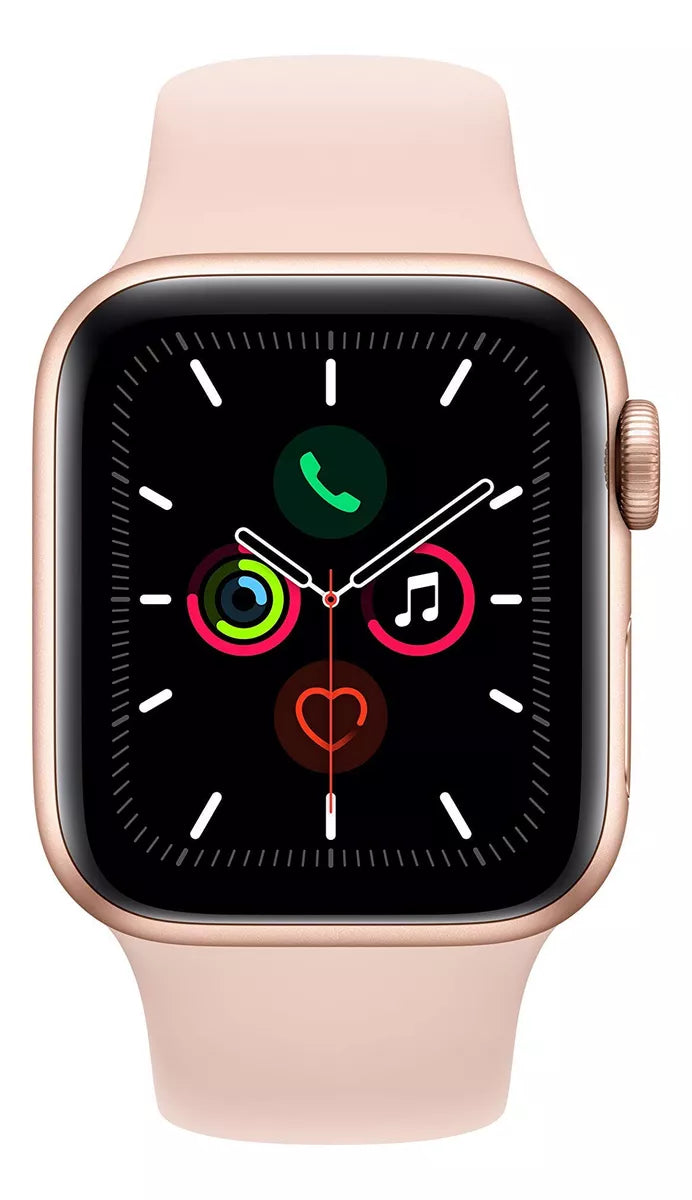 Apple Watch SE color Oro en ángulo, se aprecia el acabado del aluminio
nixBlix Colombia #Color_Oro