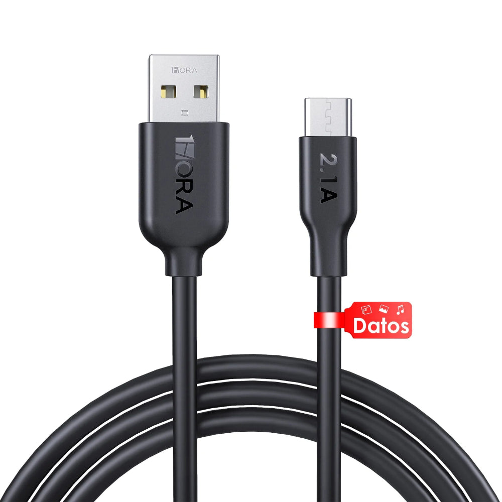 Cable trenzado 1Hora USB-C a Lightning de 1 m - Negro