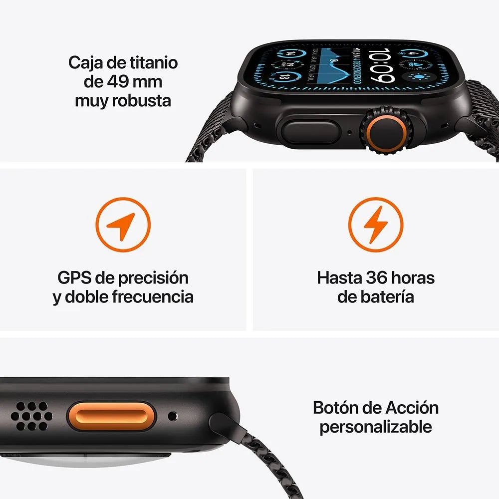 Apple Watch Ultra 2 semi nuevo (GPS + Cellular) - Titanio Negro (no incluye correa)
