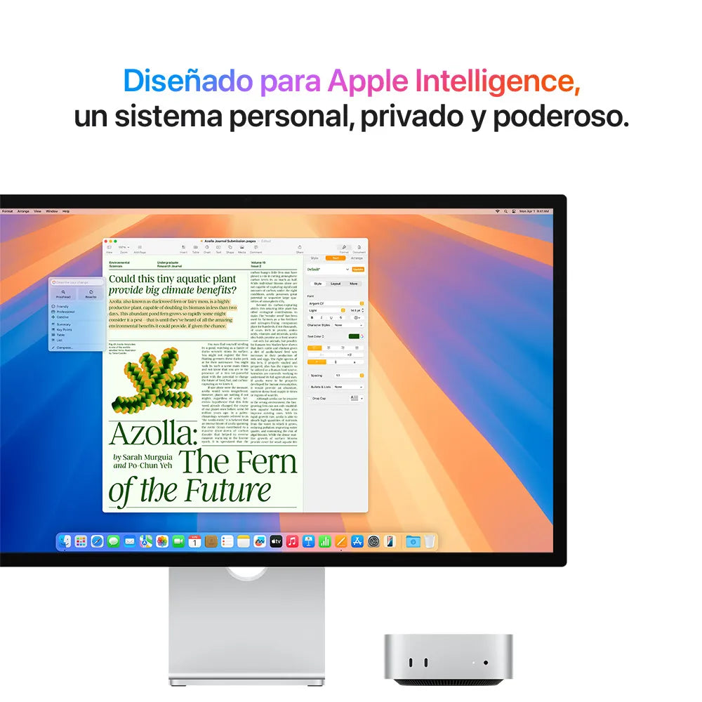 Mac mini Chip M4 semi nuevo color plata, diseño compacto de 5 x 5 pulgadas