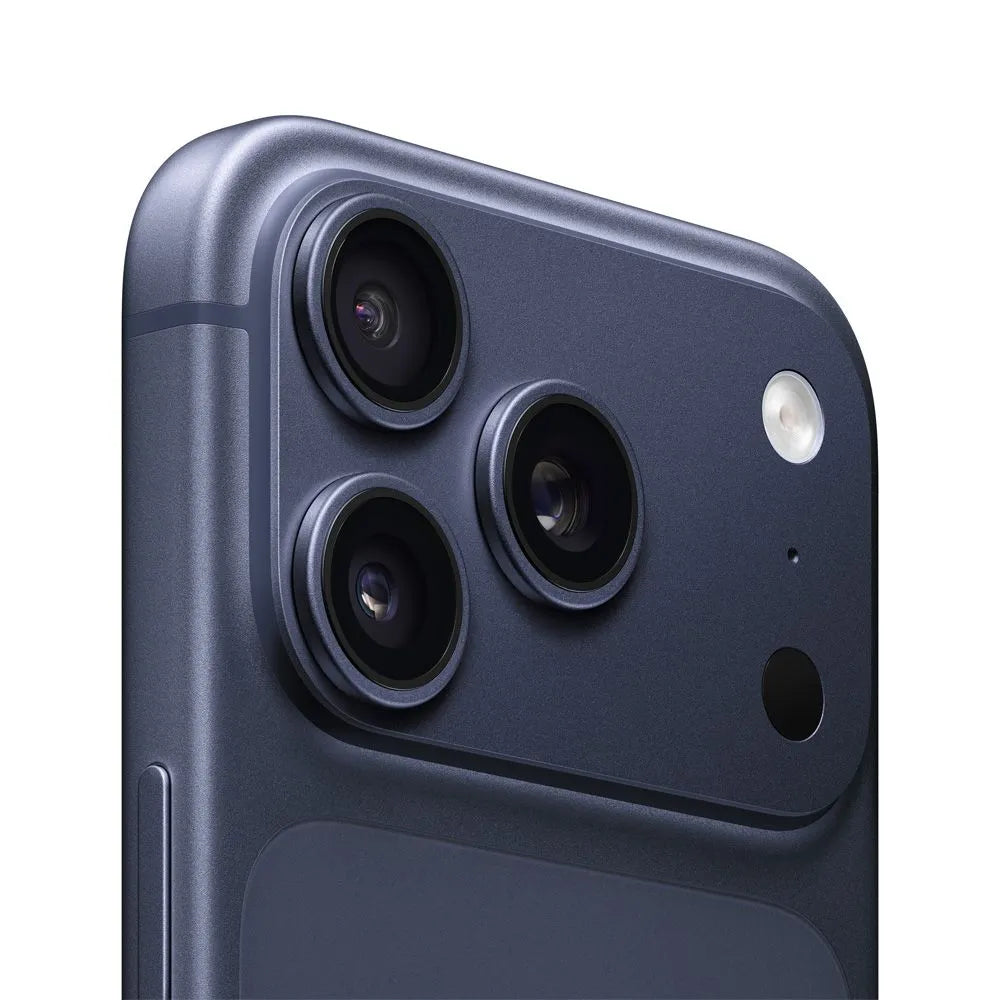 iPhone 17 Pro semi nuevo color azul pacífico, vista cámara trasera lateral – NixBlix Colombia #Color_Azul profundo