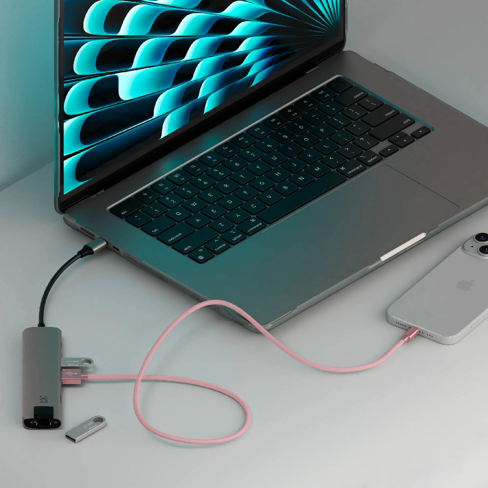 Cable NCO Conexión de Carga y Sincronización 1m Lightning a USB-A - Rosado