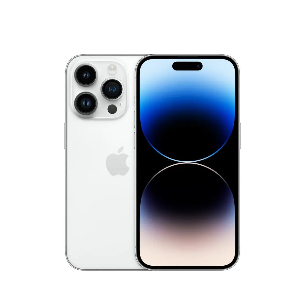 iPhone 14 Pro semi nuevo color plata, vista frontal – nixBlix Colombia #Color_Plata