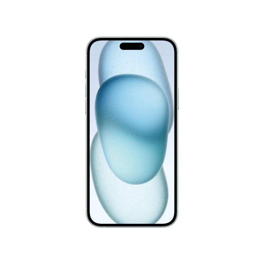 iPhone 15 Plus semi nuevo color azul, vista pantalla frontal – nixBlix Colombia #Color_Azul