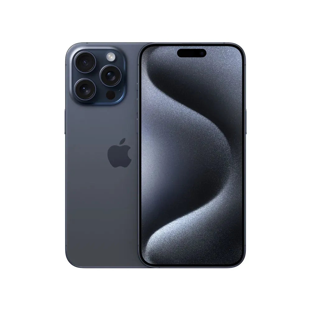 iPhone 15 Pro Max semi nuevo color titanio azul, vista frontal – nixBlix Colombia #Color_Titanio Azul