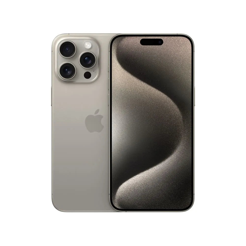 iPhone 15 Pro Max semi nuevo color titanio natural, vista frontal – nixBlix Colombia #Color_Titanio Natural