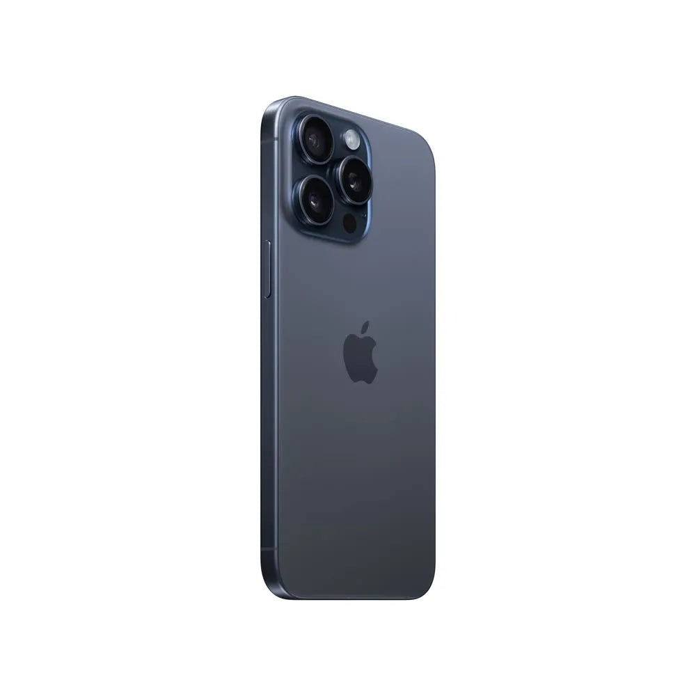 iPhone 15 Pro semi nuevo color titanio azul vista lateral - nixBlix Colombia #Color_Titanio Azul