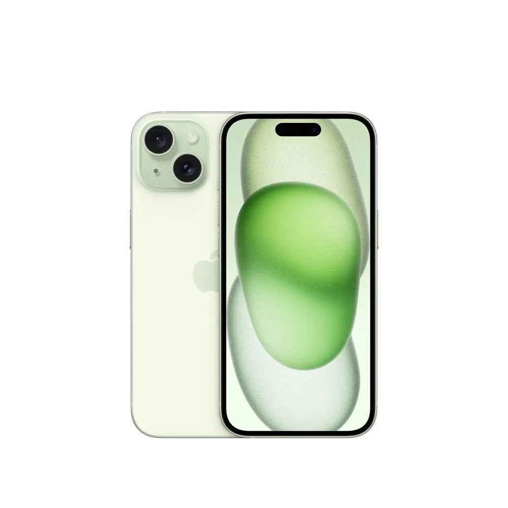 iPhone 15 semi nuevo color verde, vista frontal – nixBlix Colombia #Color_verde