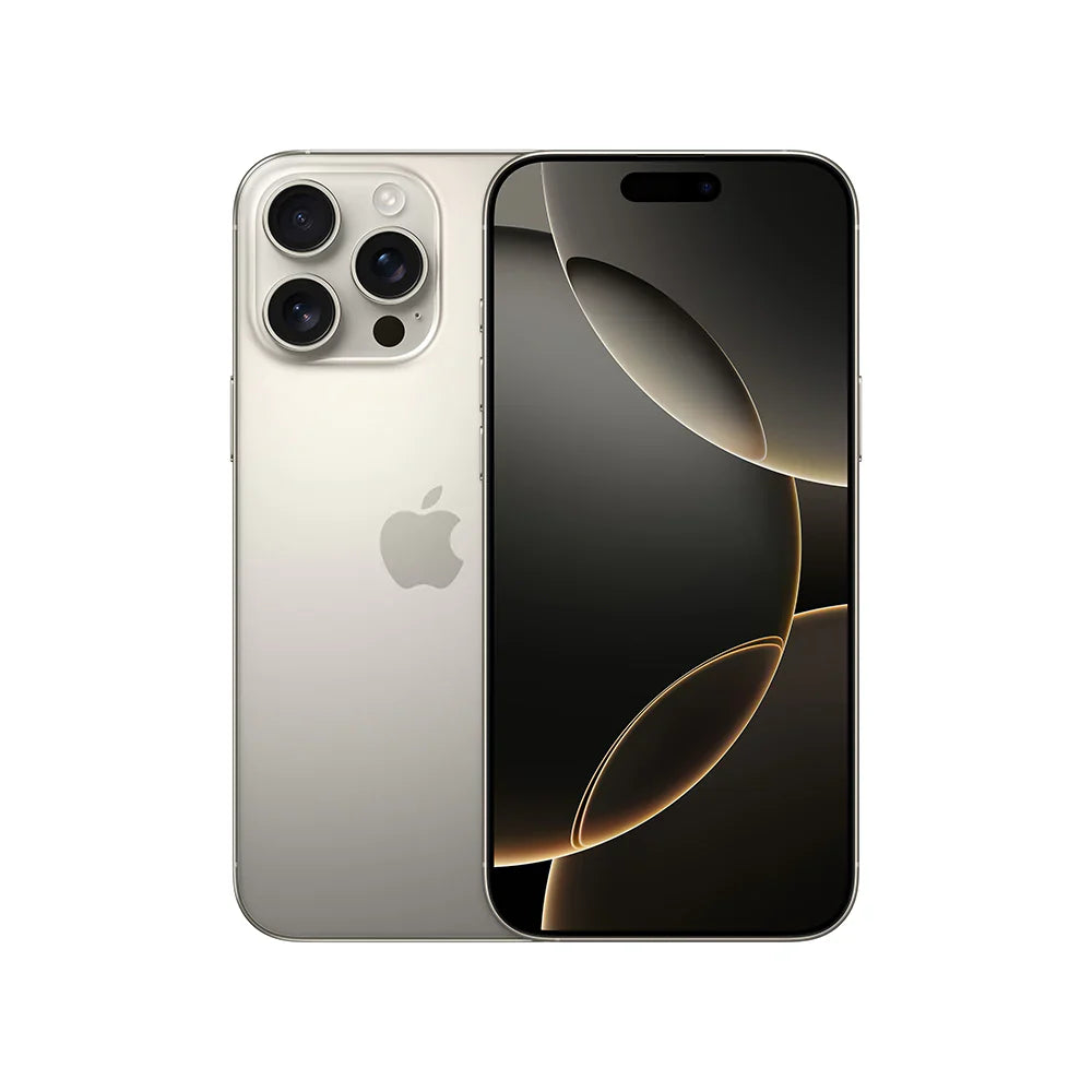 iPhone 16 Pro Max semi nuevo color titanio natural, vista frontal – nixBlix Colombia #Color_Titanio Natural
