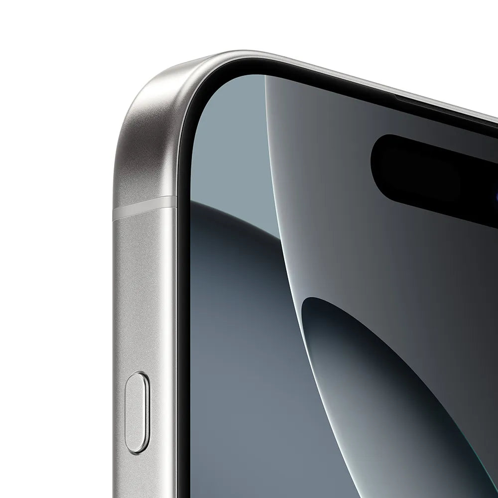 iPhone 16 Pro semi nuevo color titanio blanco, vista frontal esquina – nixBlix Colombia #Color_Titanio Blanco