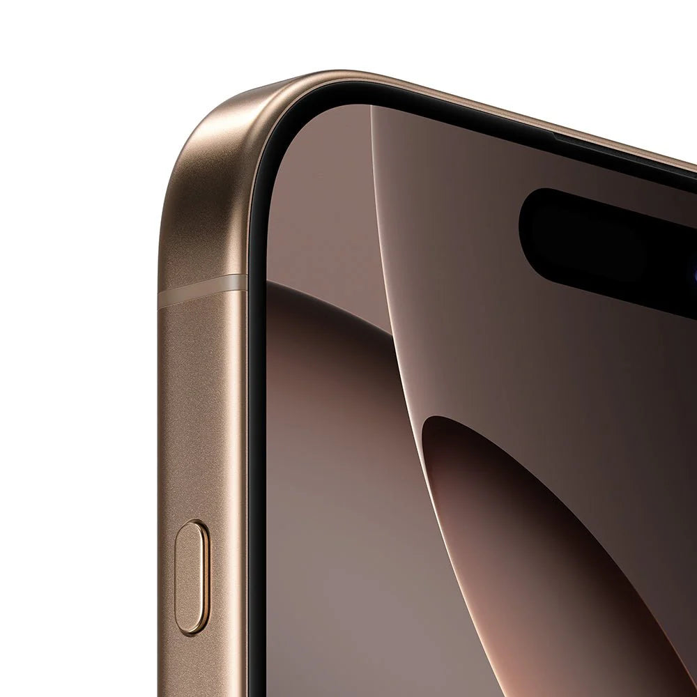 iPhone 16 Pro semi nuevo color titanio del desierto, vista frontal esquina – nixBlix Colombia #Color_Titanio del Desierto