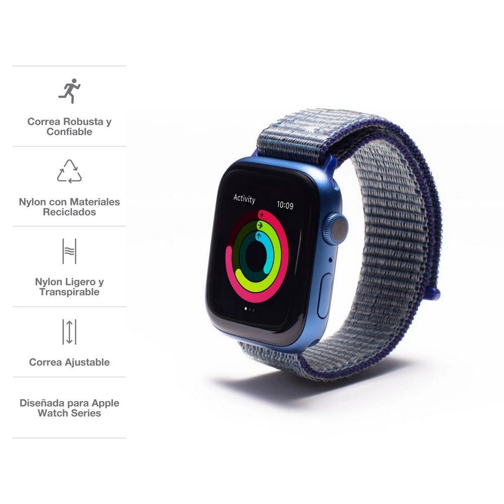 Correa Deportiva Gear4 para Apple Watch (45-44-42mm) - Azul Marino