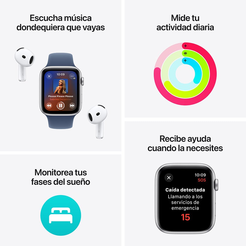 Apple Watch SE semi nuevo (GPS + Cellular) - Negro (no incluye correa)