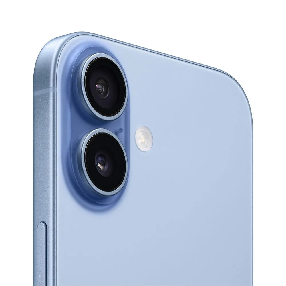 iPhone 17 semi nuevo Demo color azul, vista cámara trasera lateral – NixBlix Colombia #Color_Azul neblina