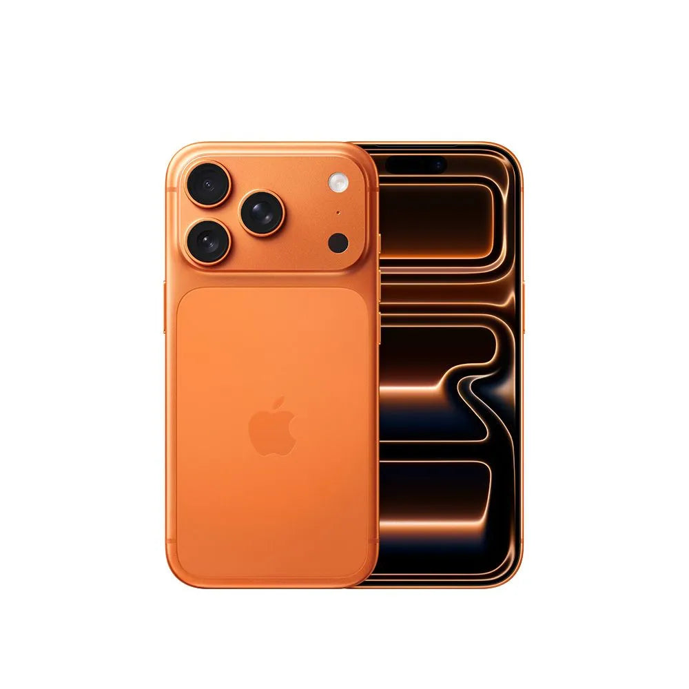 iPhone 17 Pro semi nuevo color naranja metálico, vista frontal – NixBlix Colombia #Color_Naranja cósmico