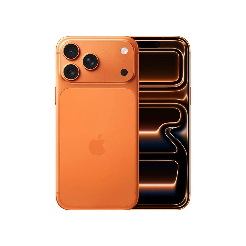 iPhone 17 Pro Max semi nuevo color naranja metálico, vista frontal – NixBlix Colombia #Color_Naranja cósmico