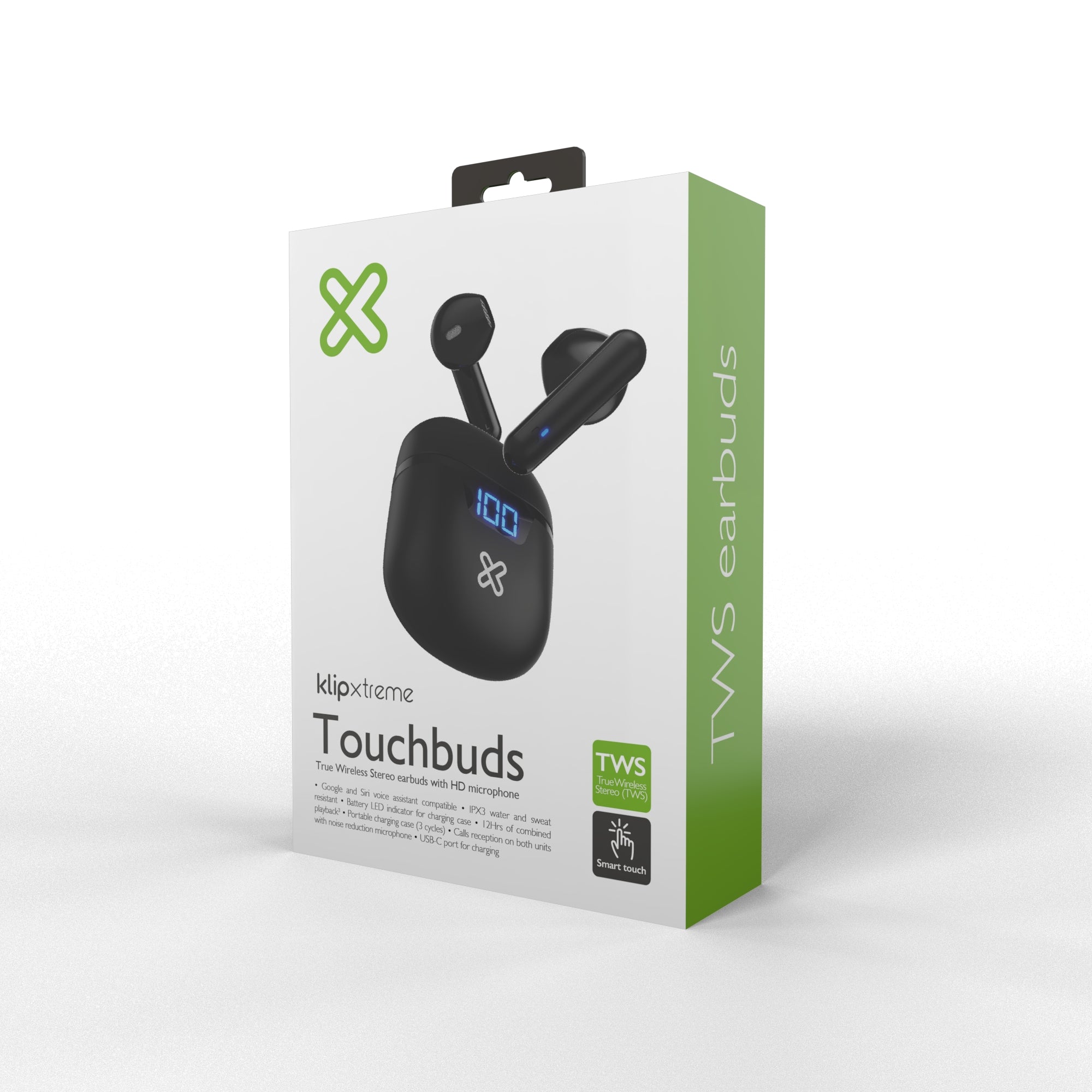 Audífonos Klip Xtreme Bluetooth Touchbuds TWS - Negro