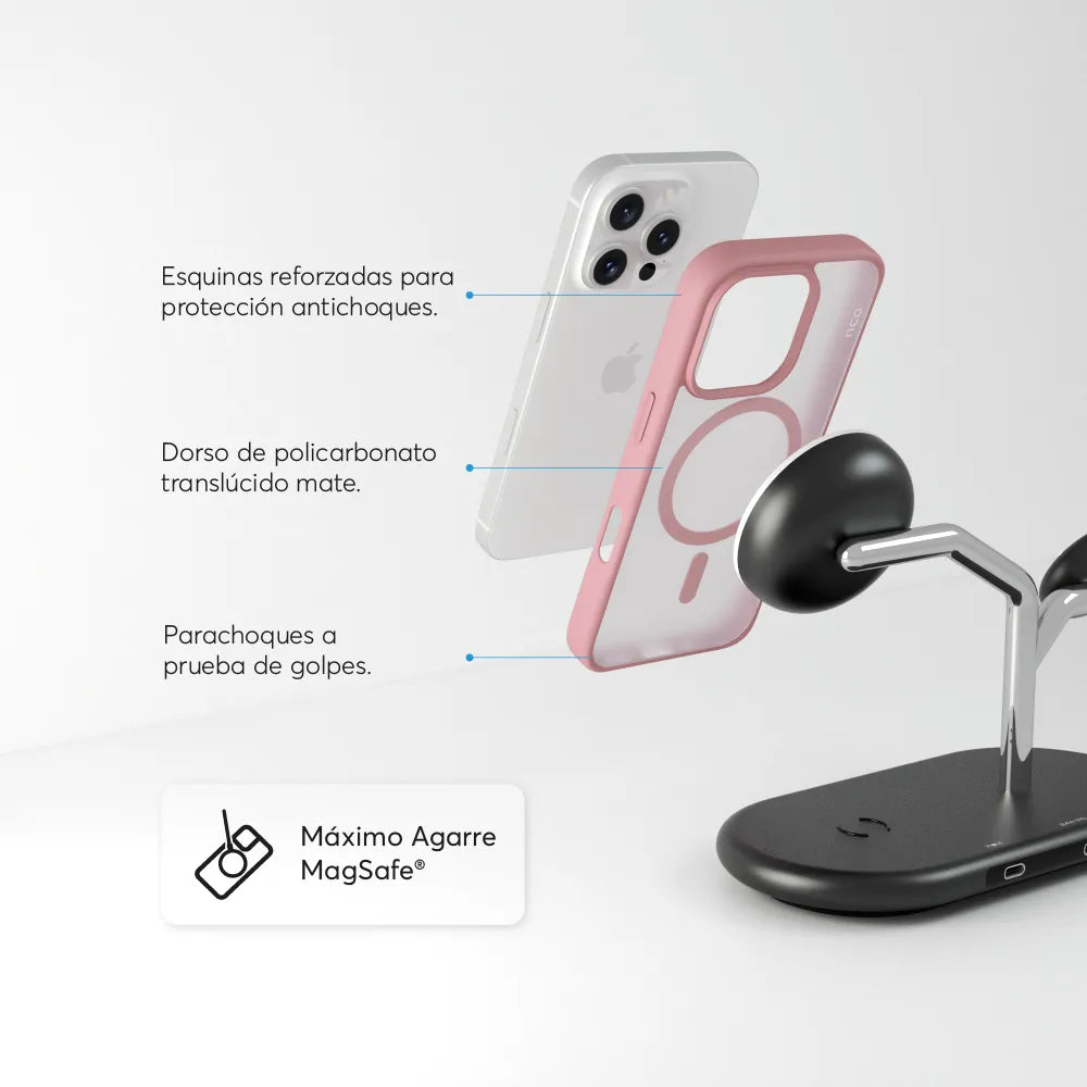 Case NCO SafeCase Lite con MagSafe para iPhone 16 Pro - Rosado