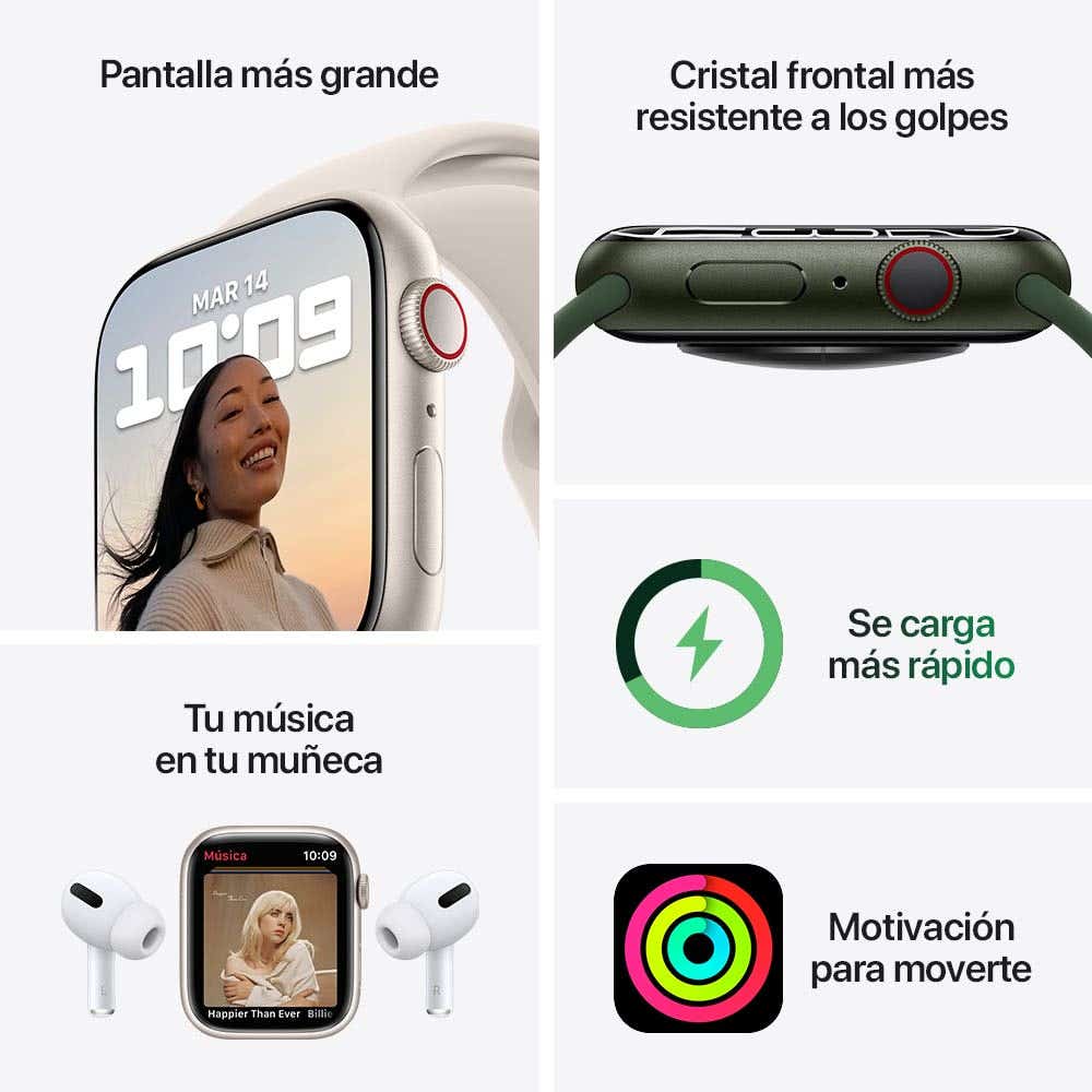 Apple Watch Series 7 semi nuevo (GPS + Cellular) - Verde (no incluye correa)