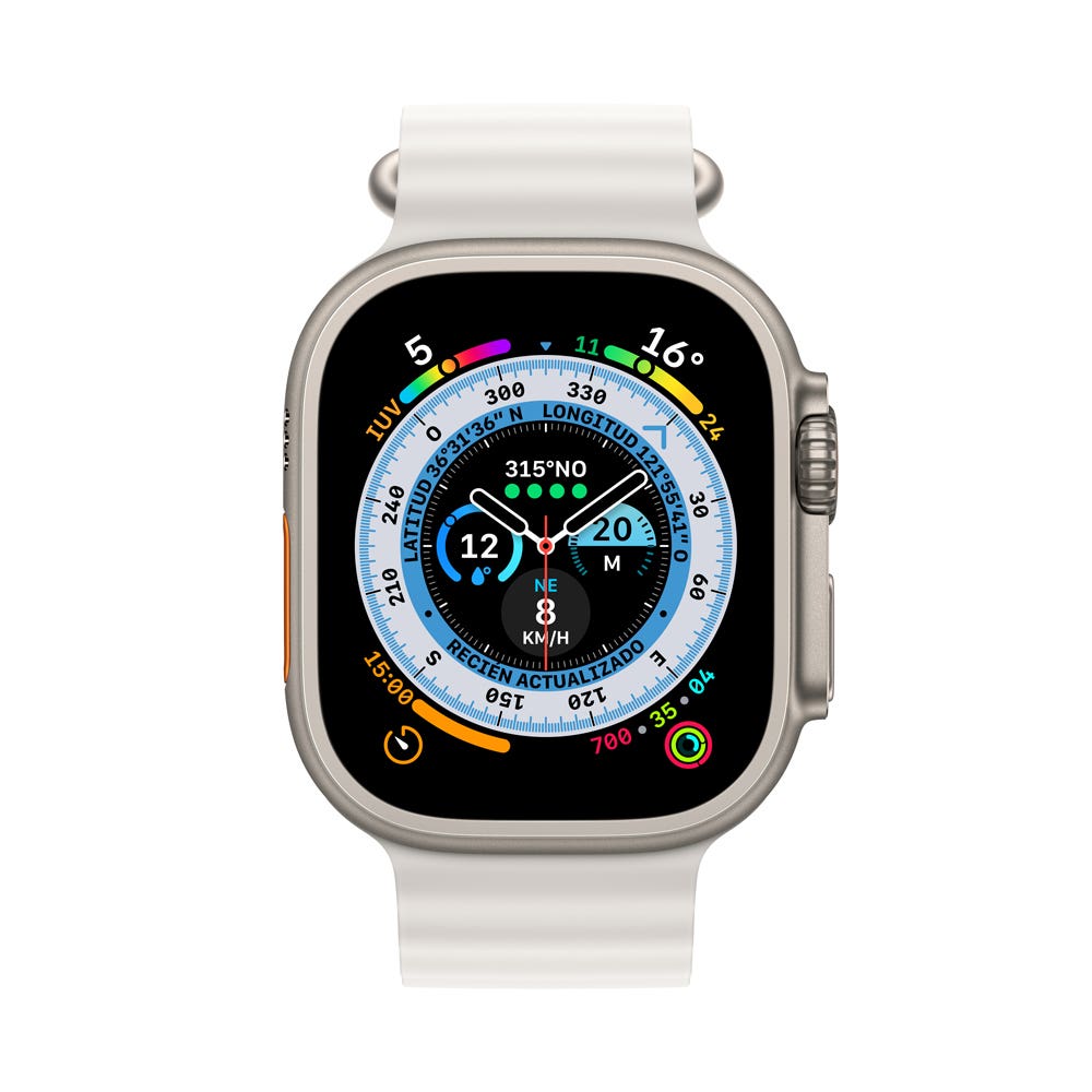 Apple Watch Ultra semi nuevo (GPS + Cellular) - Plata (no incluye correa)