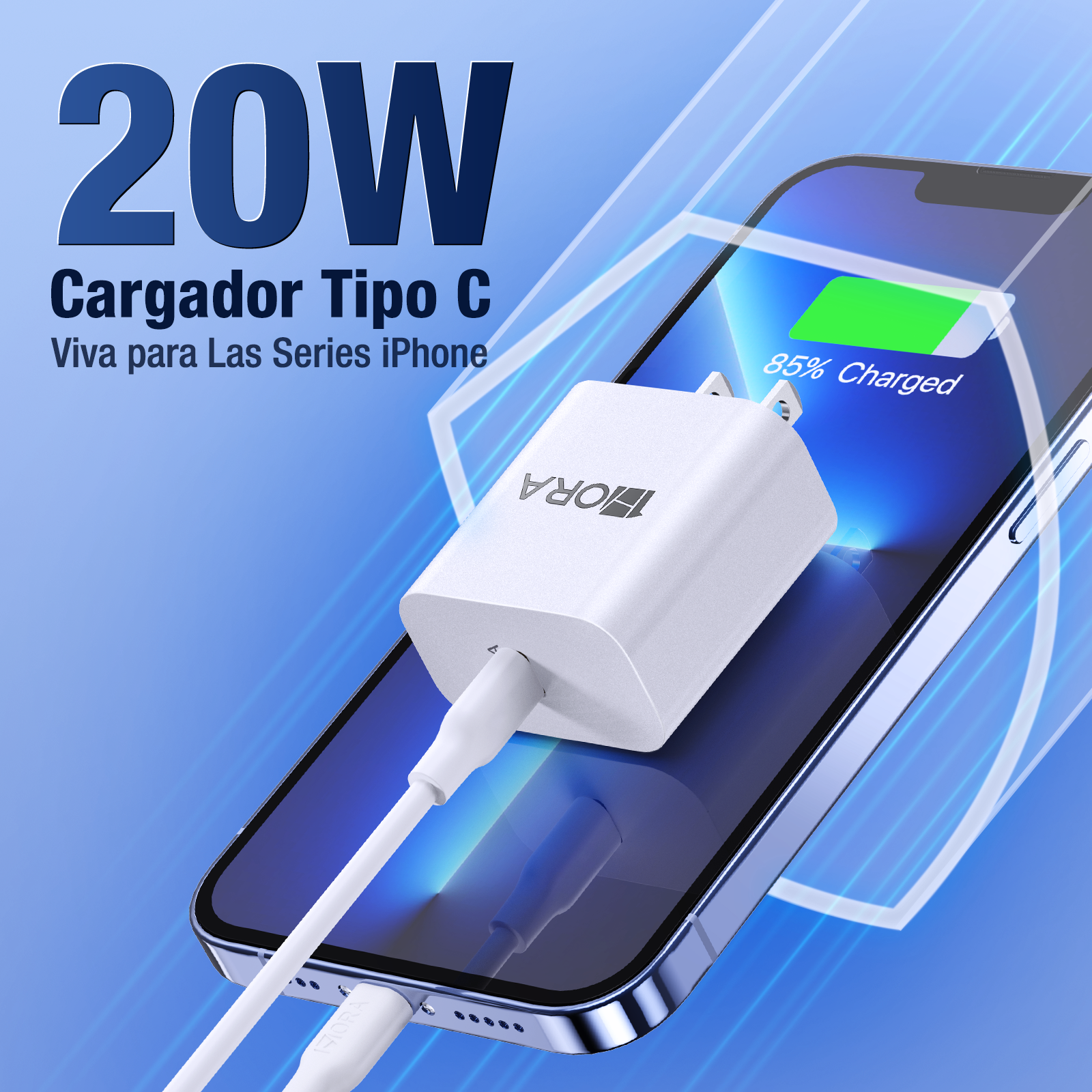 Adaptador 1Hora USB-C 20W - Blanco