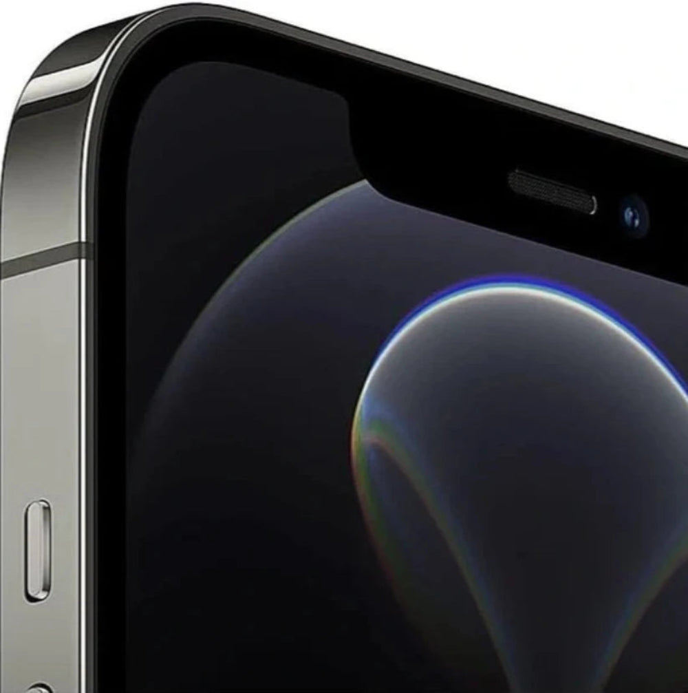 iPhone 12 Pro Max semi nuevo color gris espacial, vista cámara frontal – nixBlix Colombia #Color_Gris Espacial