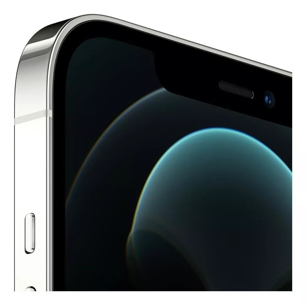 iPhone 12 Pro Max semi nuevo color plata, vista cámara frontal – nixBlix Colombia #Color_Plata