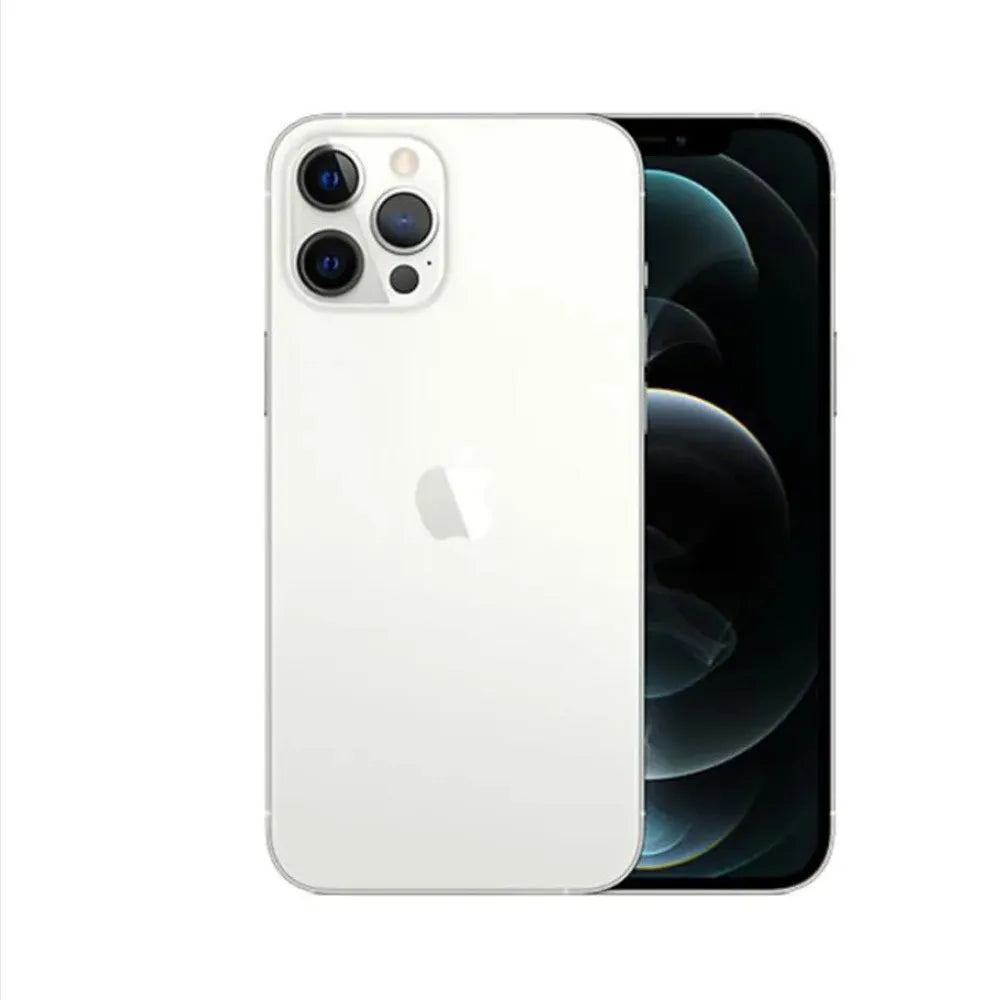iPhone 12 Pro Max semi nuevo color plata, vista frontal – nixBlix Colombia