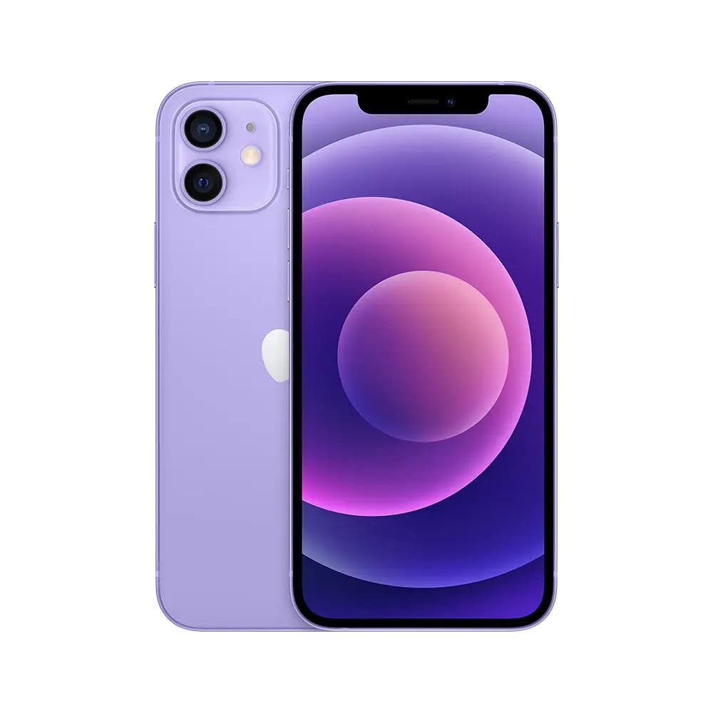 iPhone 12 semi nuevo color púrpura, vista frontal – nixBlix Colombia