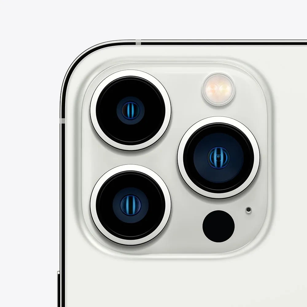 iPhone 13 Pro Max semi nuevo color blanco vista cámara trasera - nixBlix Colombia #Color_Plata