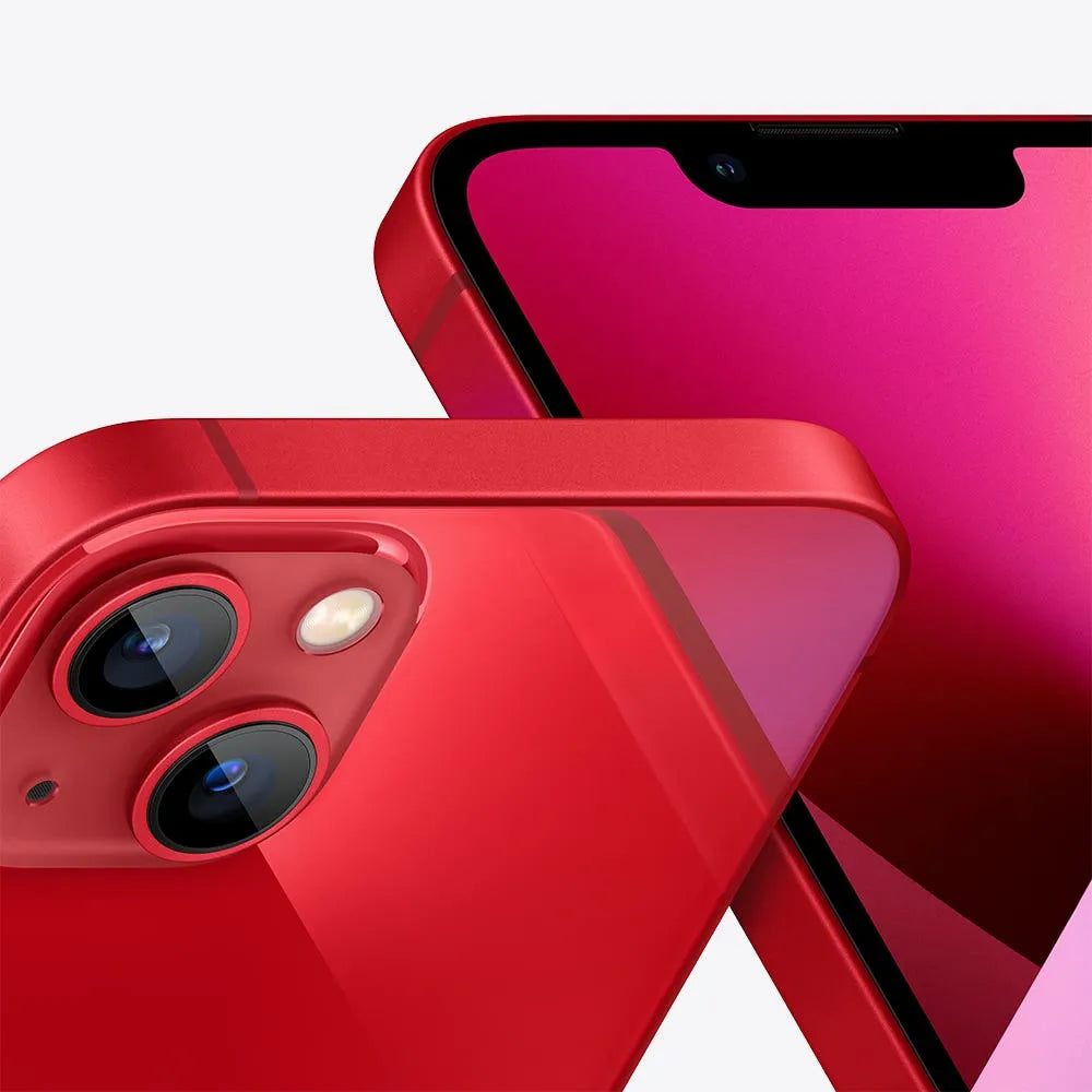 iPhone 13 semi nuevo color rojo, vista lateral frontal y trasera – nixBlix Colombia #Color_Rojo