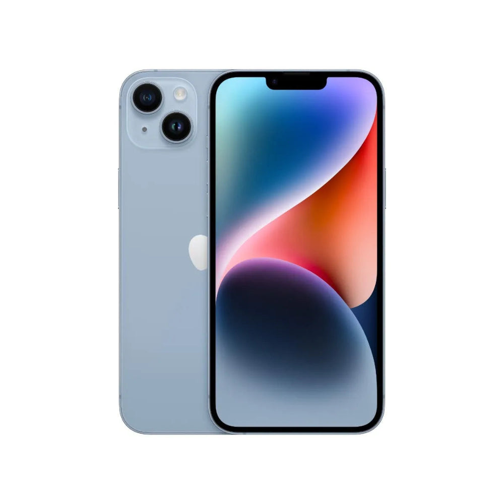 iPhone 14 Plus semi nuevo color azul, vista frontal – nixBlix Colombia #Color_Azul
