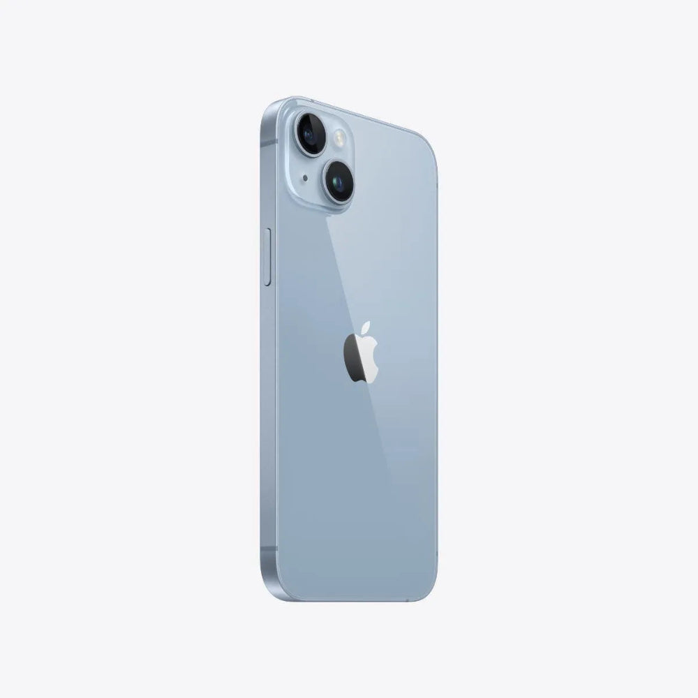 iPhone 14 Plus semi nuevo color azul, vista lateral – nixBlix Colombia #Color_Azul