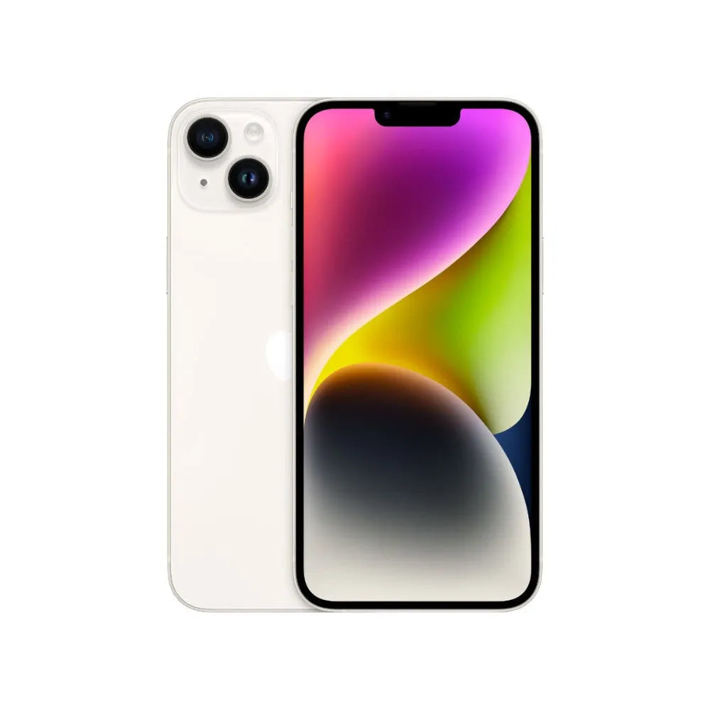 iPhone 14 Plus semi nuevo color blanco estrella, vista frontal – nixBlix Colombia