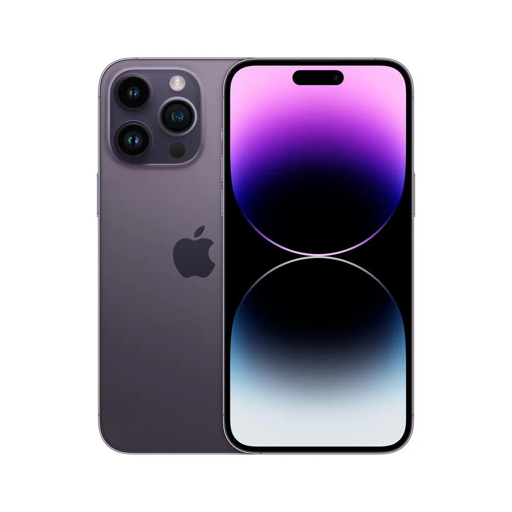 iPhone 14 Pro Max semi nuevo color Púrpura Oscuro, vista frontal – nixBlix Colombia #Color_Púrpura Oscuro