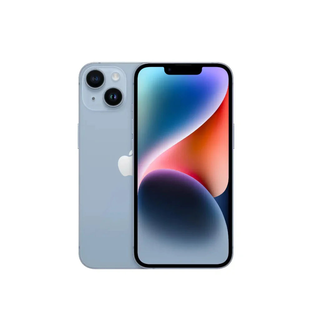 iPhone 14 semi nuevo color azul, vista frontal – nixBlix Colombia