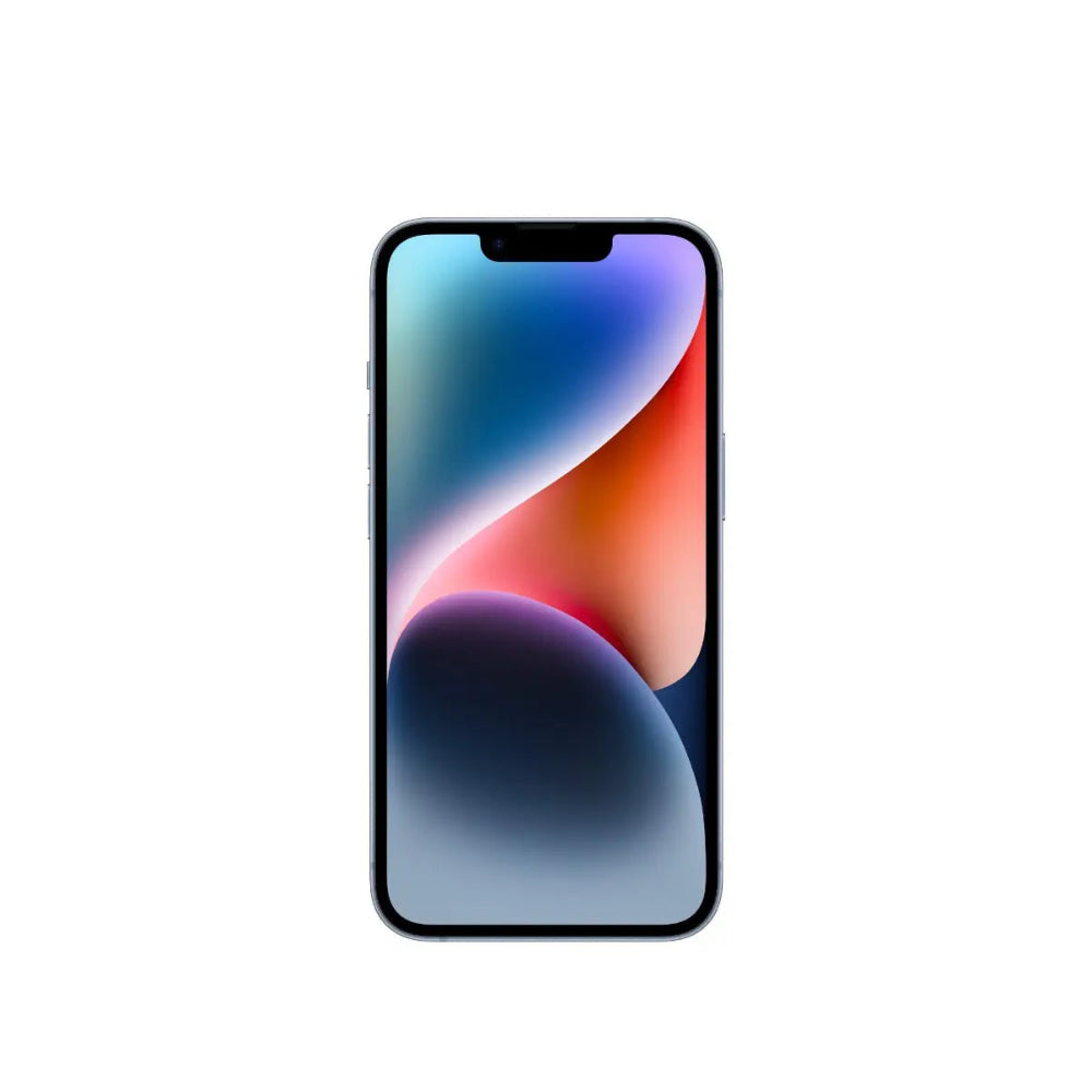 iPhone 14 semi nuevo color azul, vista pantalla frontal – nixBlix Colombia #Color_Azul