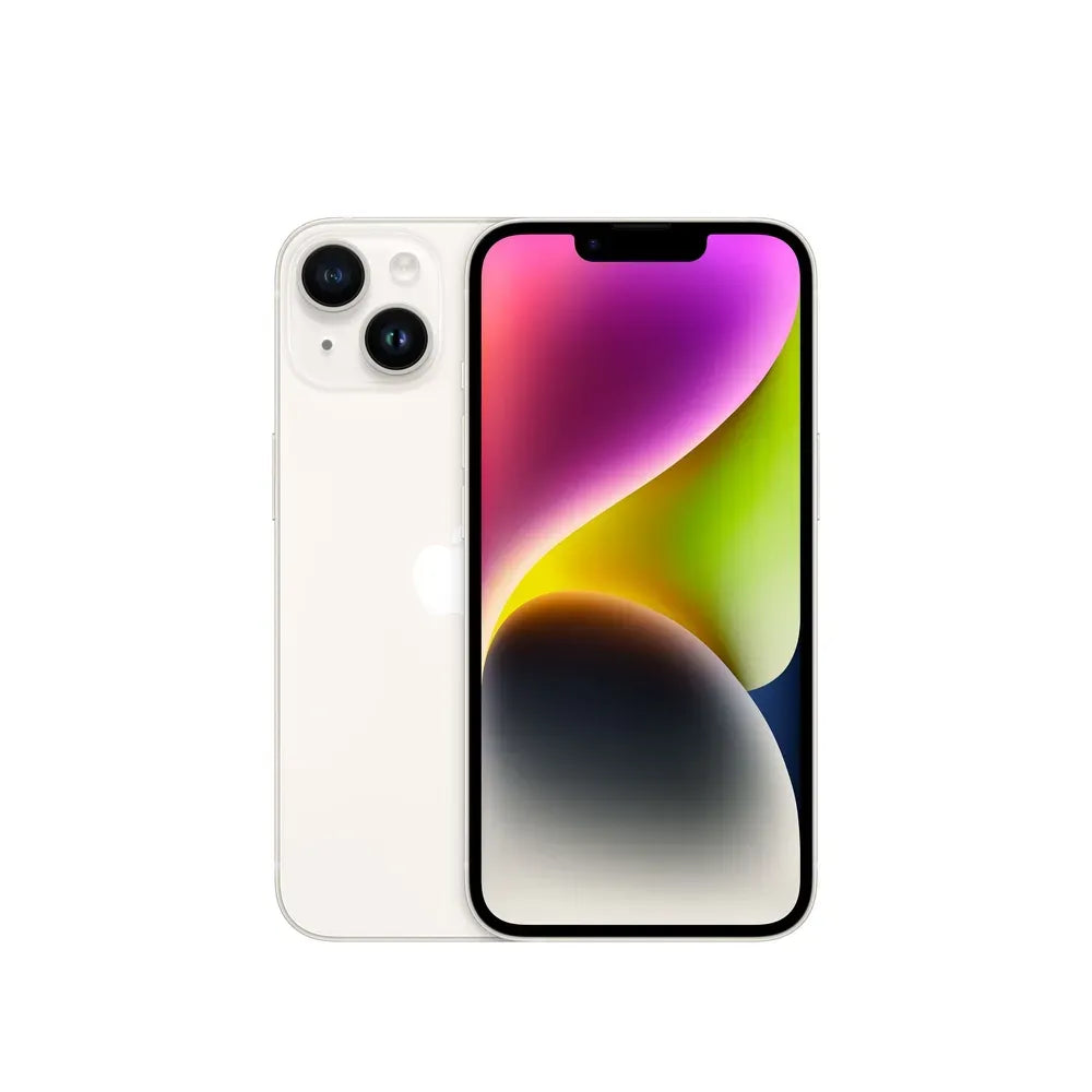 iPhone 14 semi nuevo color blanco estrella, vista frontal – nixBlix Colombia