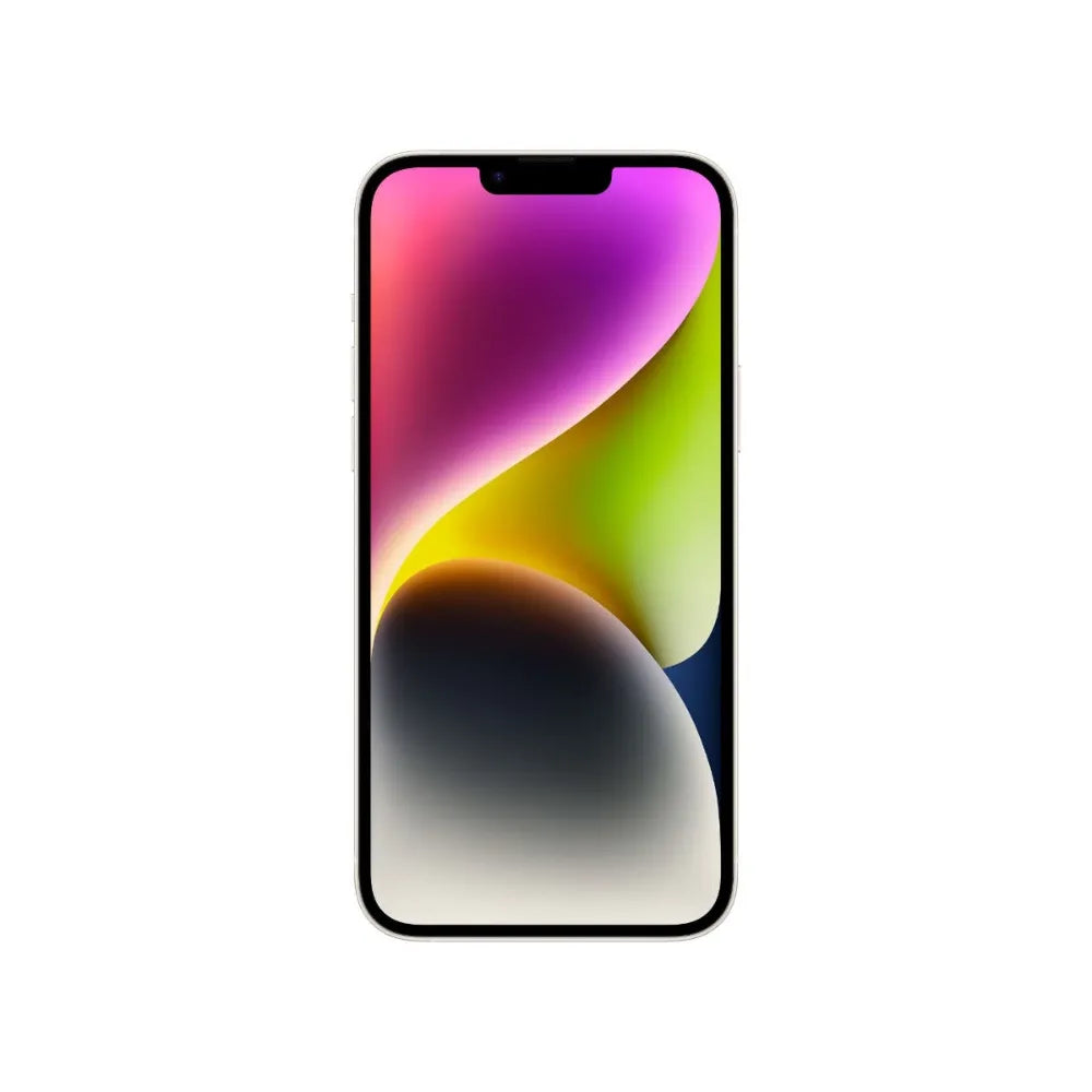 iPhone 14 semi nuevo color blanco estrella, vista pantalla frontal – nixBlix Colombia #Color_Blanco Estrella