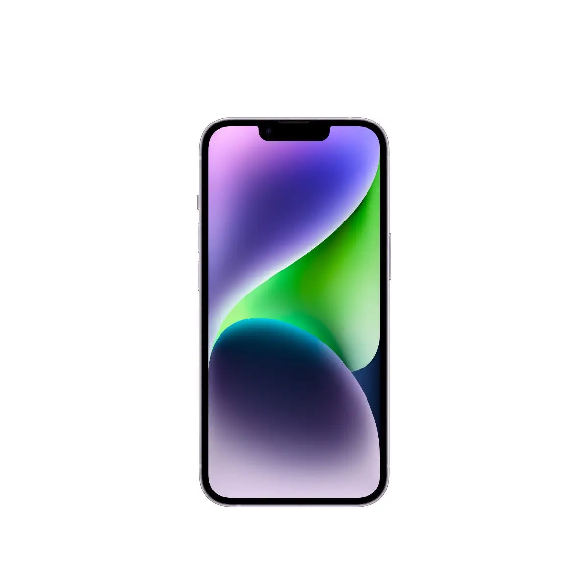iPhone 14 semi nuevo color púrpura, vista pantalla frontal – nixBlix Colombia #Color_Púrpura