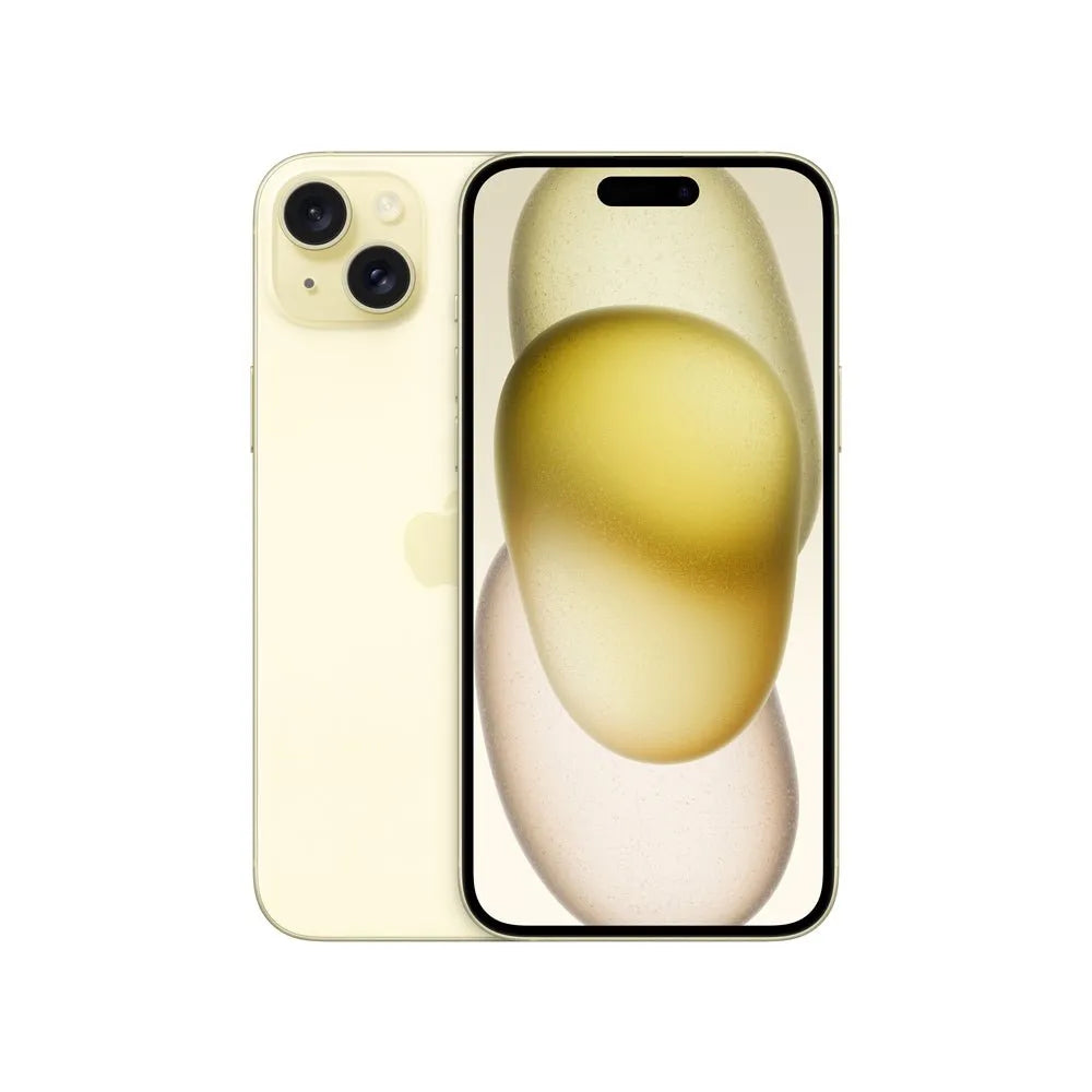 iPhone 15 Plus semi nuevo color amarillo, vista frontal – nixBlix Colombia #Color_Amarillo