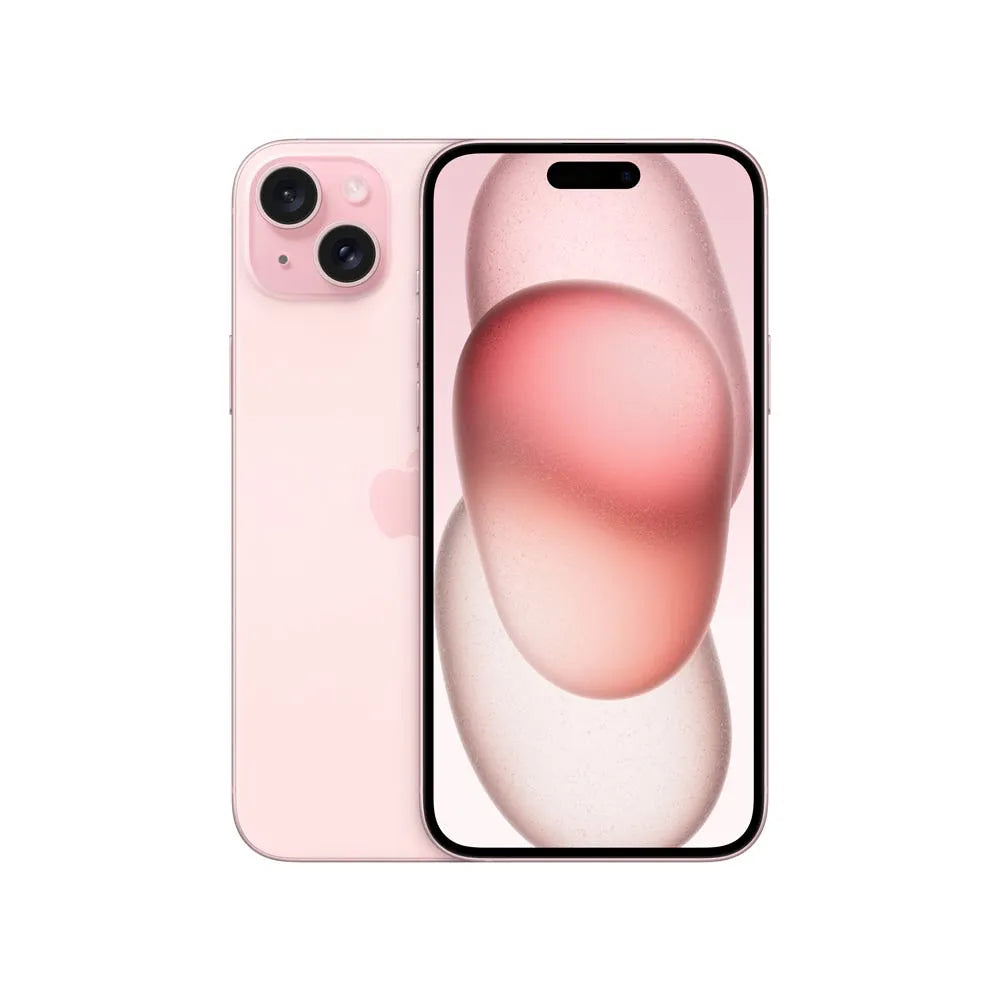 iPhone 15 Plus semi nuevo color rosa, vista frontal – nixBlix Colombia #Color_Rosa