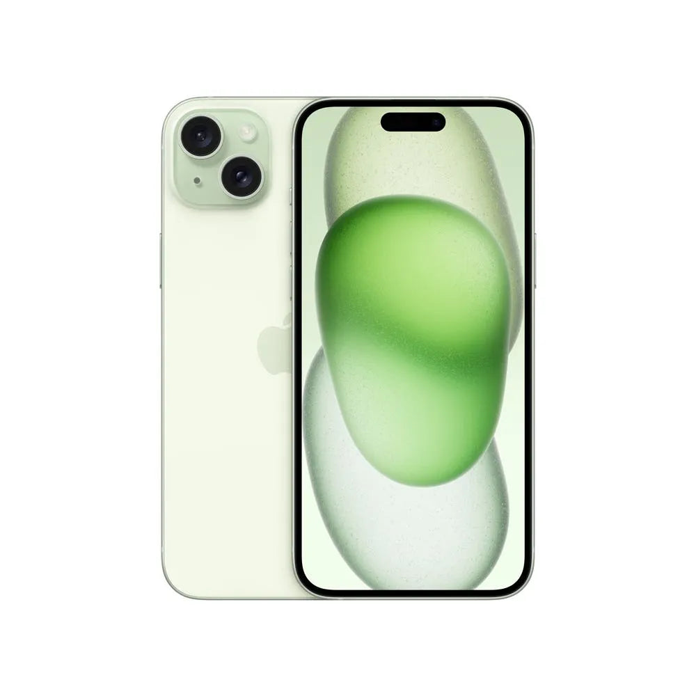 iPhone 15 Plus semi nuevo color verde, vista frontal – nixBlix Colombia #Color_verde