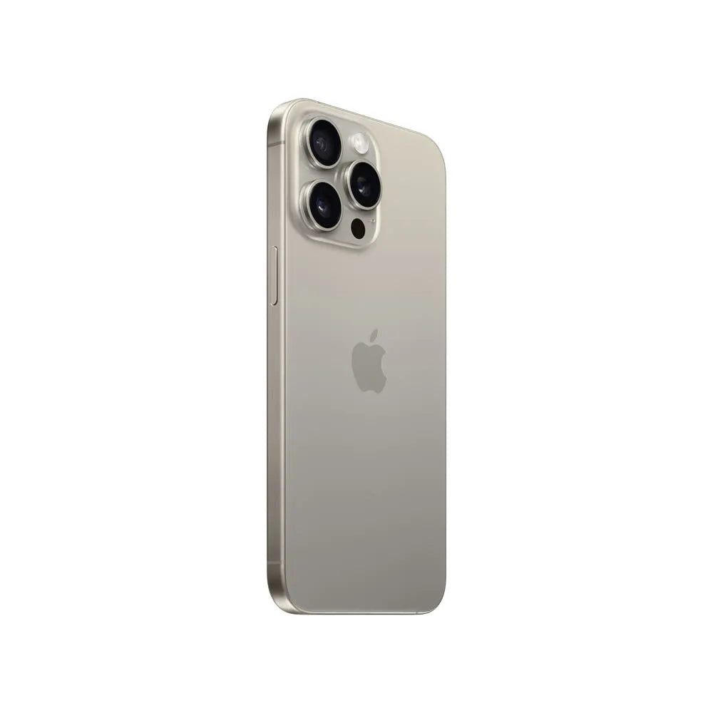 iPhone 15 Pro Max semi nuevo color titanio natural vista lateral - nixBlix Colombia #Color_Titanio Natural