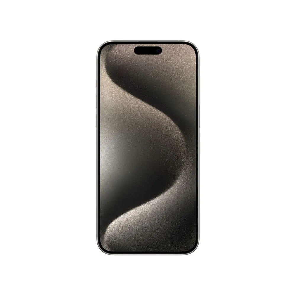 iPhone 15 Pro Max semi nuevo color titanio natural, vista pantalla frontal – nixBlix Colombia #Color_Titanio Natural