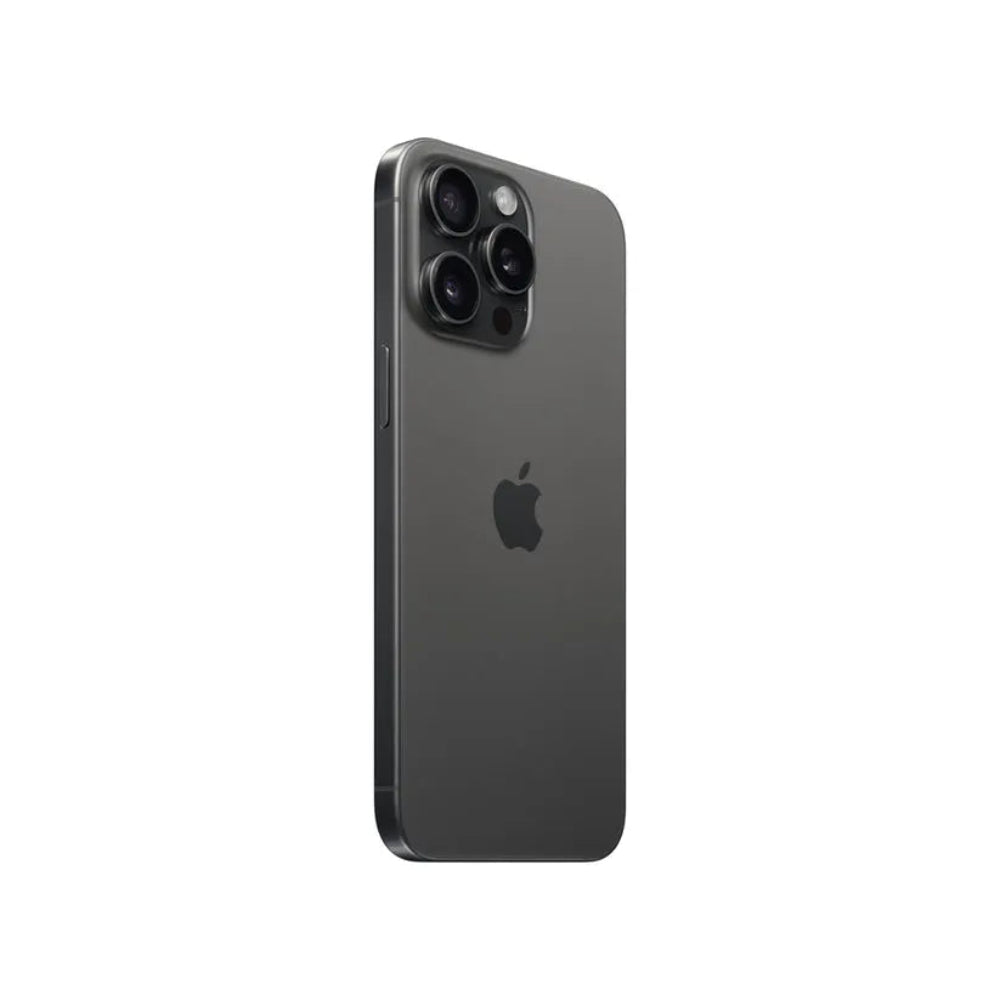 iPhone 15 Pro Max semi nuevo color titanio negro vista lateral - nixBlix Colombia #Color_Titanio Negro