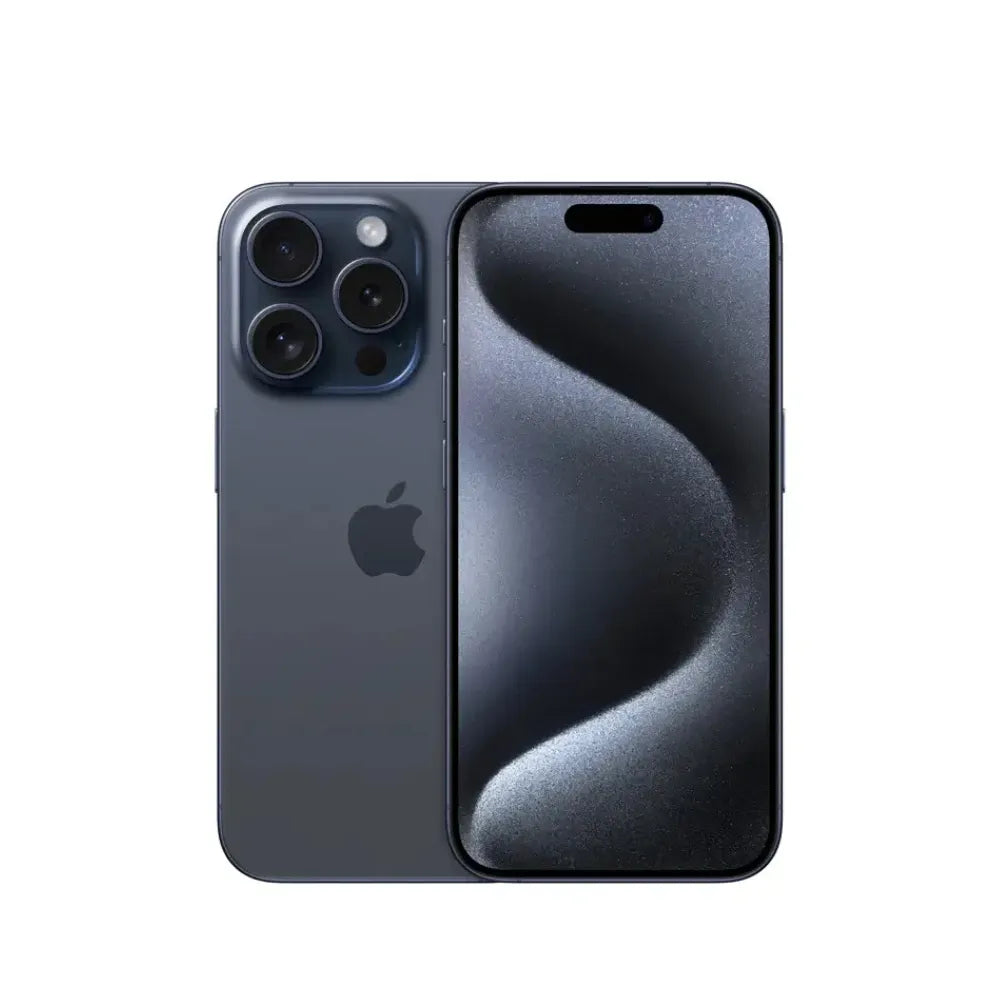 iPhone 15 Pro semi nuevo color titanio azul, vista frontal – nixBlix Colombia #Color_Titanio Azul
