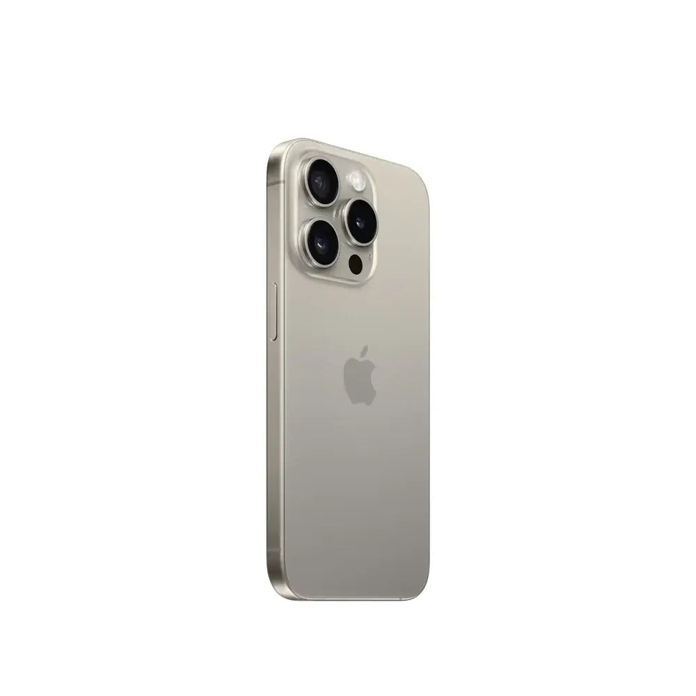 iPhone 15 Pro semi nuevo color titanio natural vista lateral - nixBlix Colombia #Color_Titanio Natural