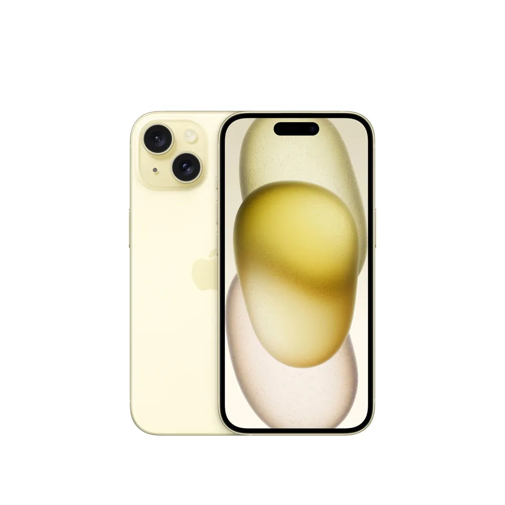 iPhone 15 semi nuevo color amarillo, vista frontal – nixBlix Colombia #Color_Amarillo